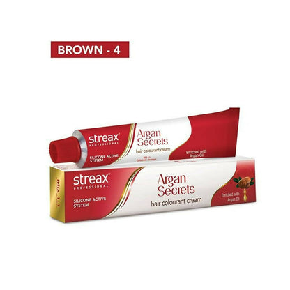 Streax Professional Argan Secrets Hair Colourant Cream - Brown 4