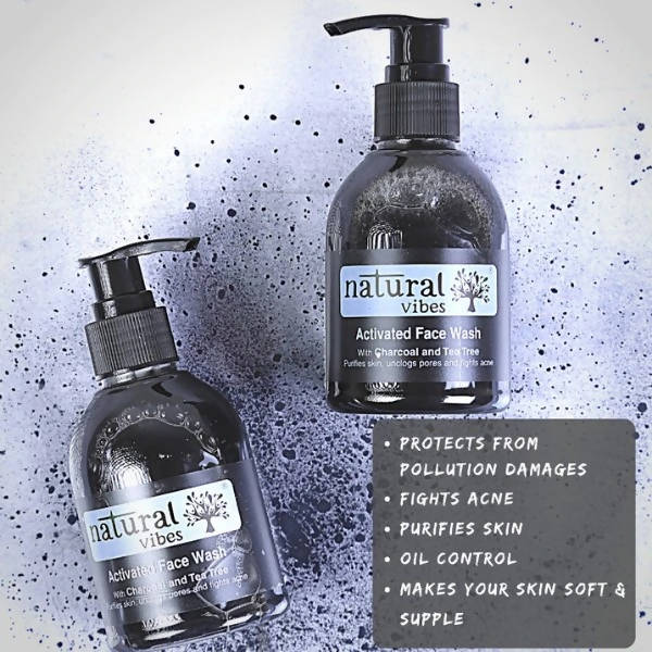 Natural Vibes Ayurvedic Activated Charcoal & Tea Tree Face Wash