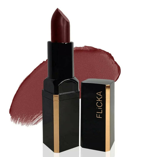 FLiCKA Lip Poetry Matte Lipstick Shade 03 Johny - Deep Maroon - BUDNE