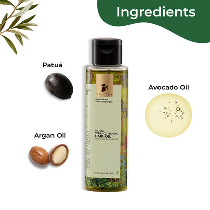 Pilgrim Amazonian Patua Strengthening Hair Oil With Argan & Avocado Oil For Strong & Silky Hair