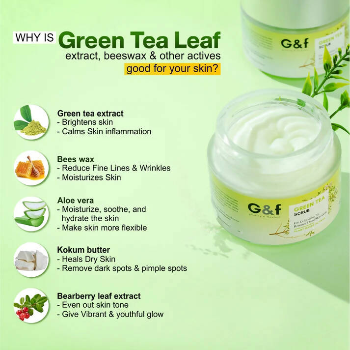 G&f Skin Detoxification Face Scrub with Green Tea + Bearberry Leaf Extract