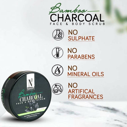 NutriGlow NATURAL'S Bamboo Charcoal Face & Body Scrub