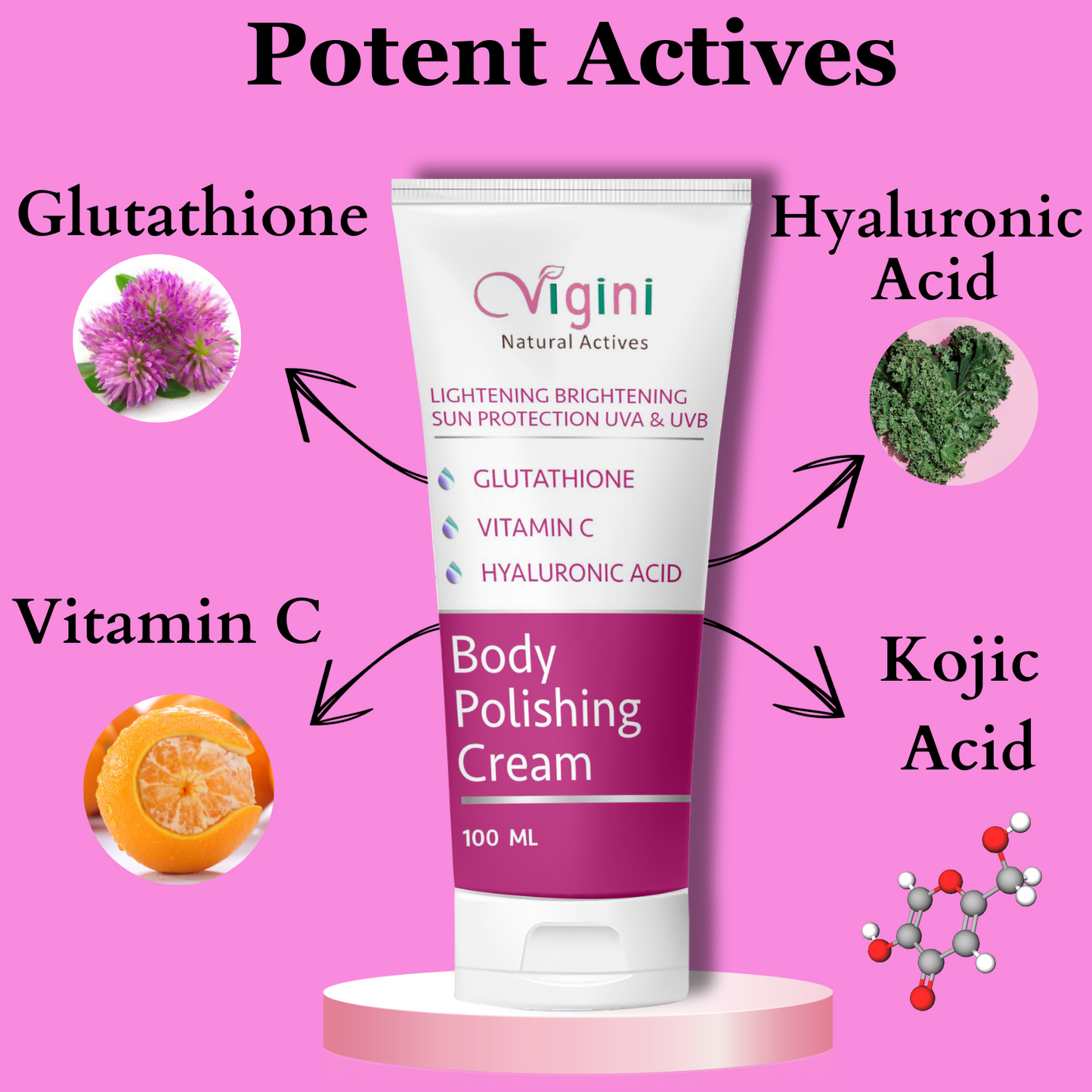 Vigini Whitening Lightening Body Polishing Day Night Gel Cream