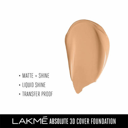 Lakme Absolute 3D Cover Foundation - Neutral Honey (15 Ml)