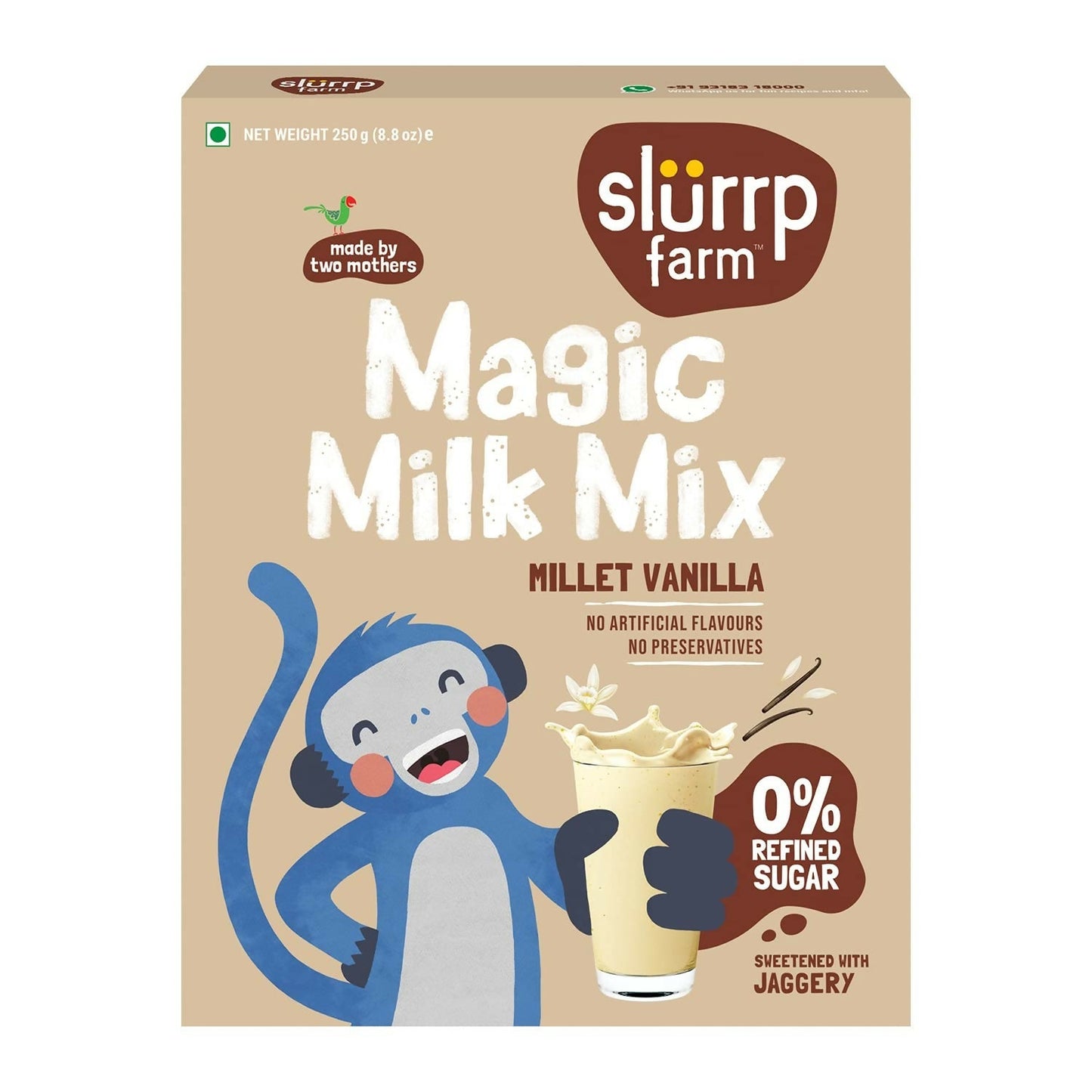 Slurrp Farm Vanilla Magic Milk Mix Sweetened with Jaggery Powder - BUDNE