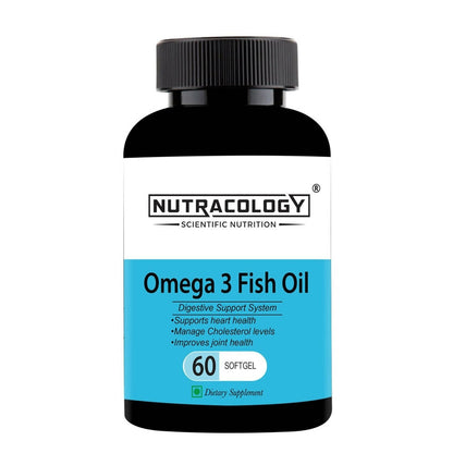 Nutracology Omega 3 Fish Oil 1000mg Capsules with Fish oil EPA + DHA Enriched Sofgels - BUDEN