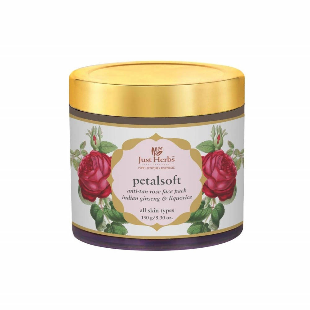 Just Herbs Petalsoft Anti-Tan Rose Face Pack - BUDNE