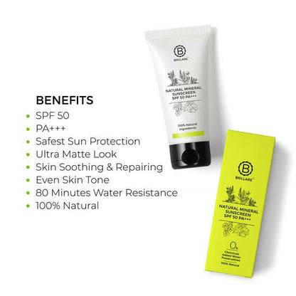 Brillare Natural Mineral Sunscreen Spf 50