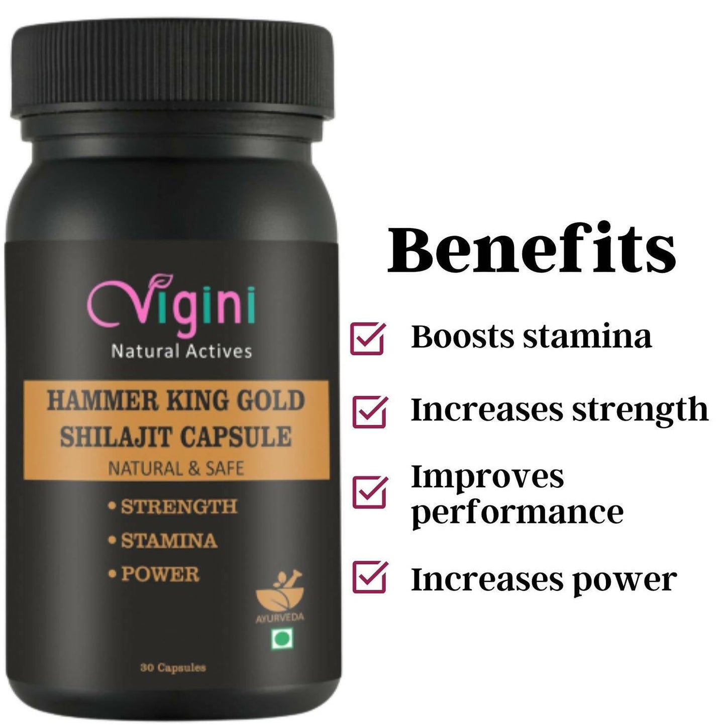 Vigini Natural Hammer King Gold Sj Capsule for Men