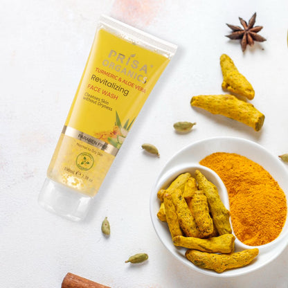 Prisa Organics Turmeric & Aloe Vera Revitalizing Face Wash