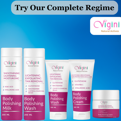Vigini Skin Lightening Brightening Body Polishing Wash for Men Women