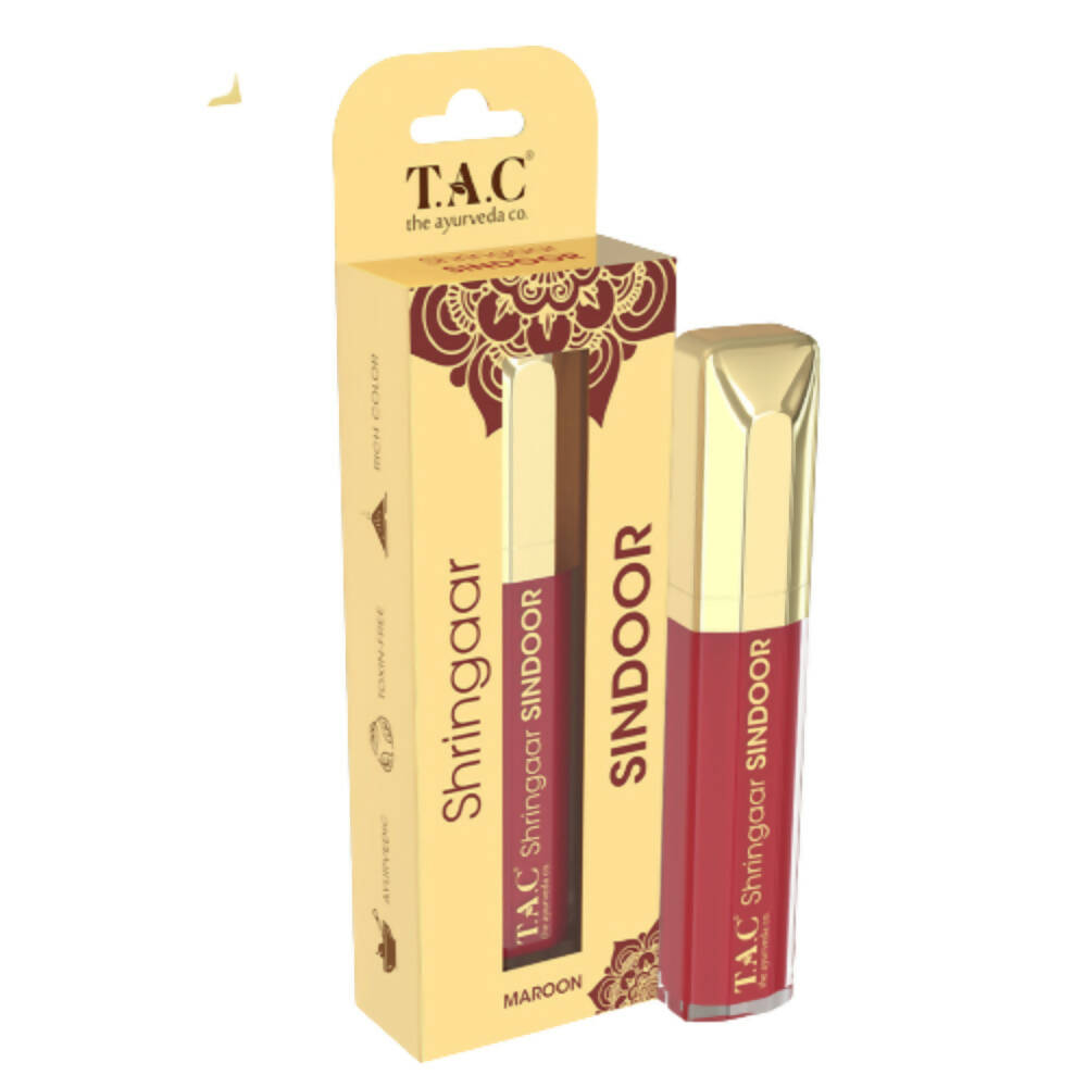 TAC - The Ayurveda Co. 100% Natural Herbal Liquid Sindoor Maroon - BUDEN