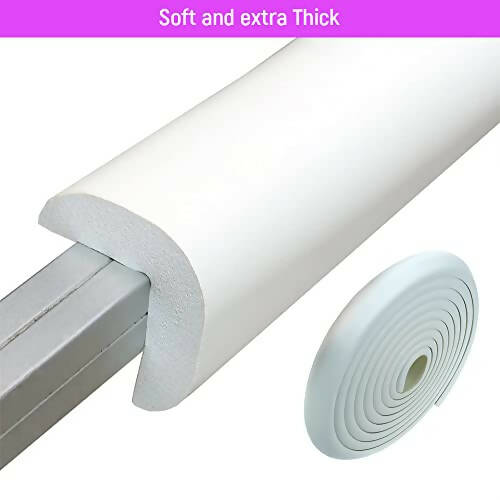Safe-O-Kid Edge Guard, Baby Proofing Edge 5 Mtr Furniture Edge Bumper Guard, Safety From Head Injury, Edge Guard For Baby/ Toddlers, White