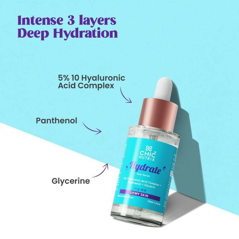 Chicnutrix Hydrate Face Serum ???? 5% Hyaluronic Acid Complex with Glycerin & Panthenol