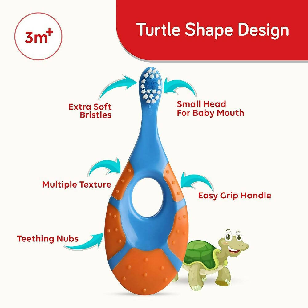 LuvLap Turtle Shaped Baby Manual Toddler & Toothbrush