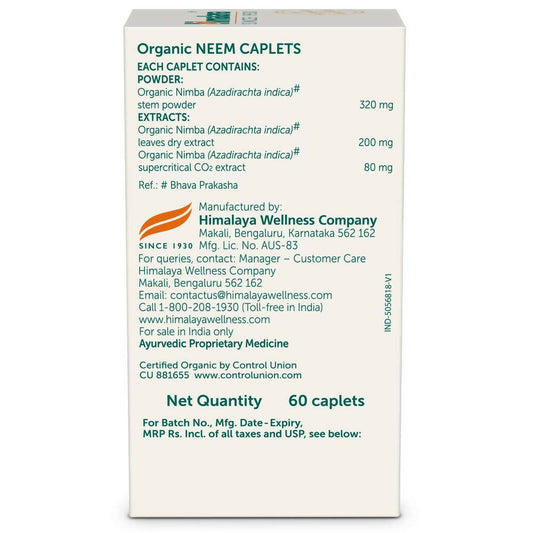 Himalaya Herbals Organic Neem Caplets