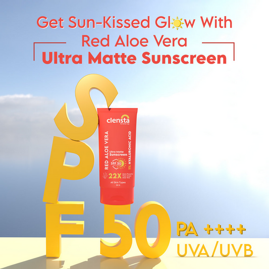 Clensta Red Aloe Vera Ultra Matte Sunscreen SPF 50