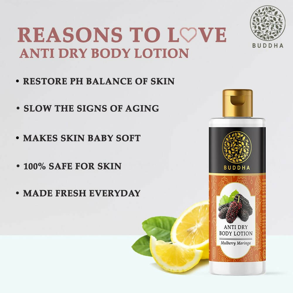 Buddha Natural Anti Dry Body Lotion - Helps Restore Moisture Nourishes & Hydrates Skin