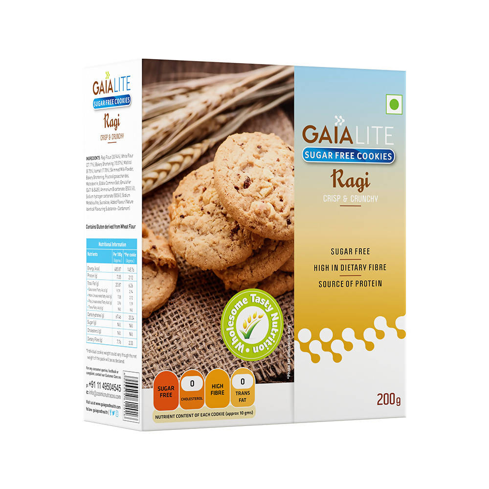 Gaia Lite Sugar Free Ragi Cookies - BUDNE