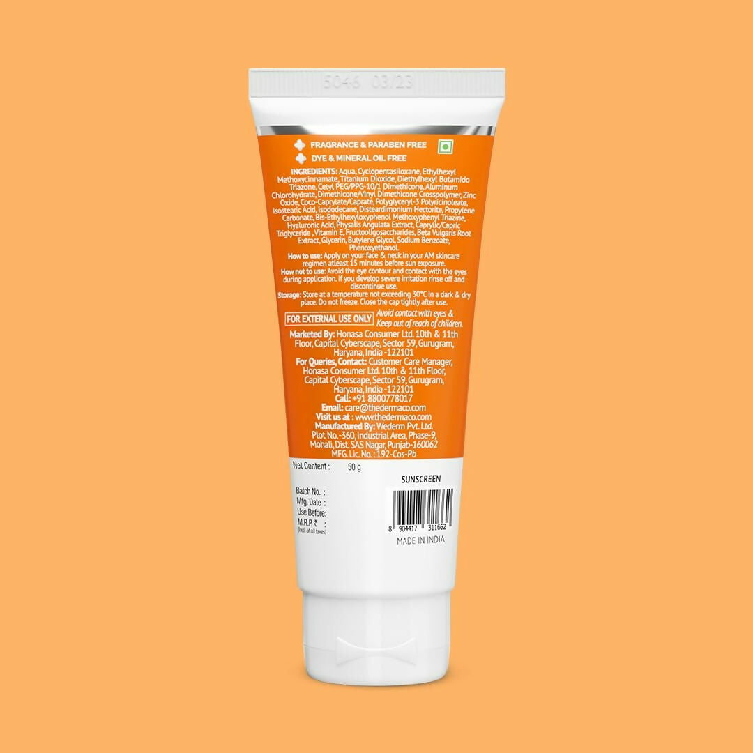 The Derma Co 1% Hyaluronic Long Lasting Sunscreen SPF 50 Pa++++