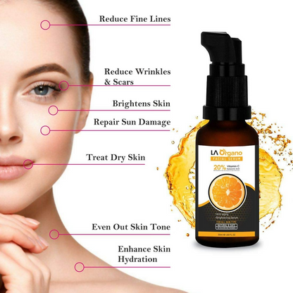 LA Organo Vitamin C Serum & Papaya Skin Whitening Cream Combo