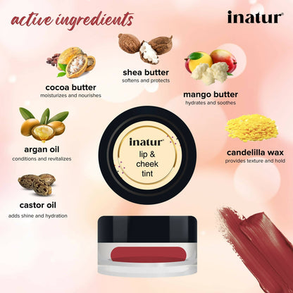 Inatur Lip and Cheek Tint Rose Berry