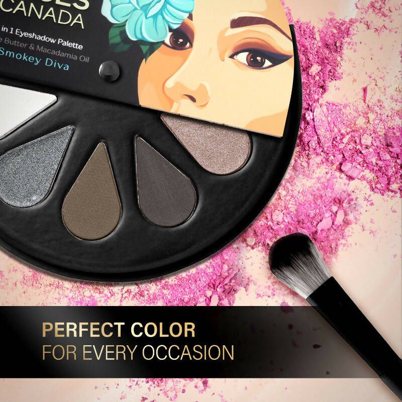 Faces Canada 6 In 1 Eyeshadow Palette - Smokey Diva