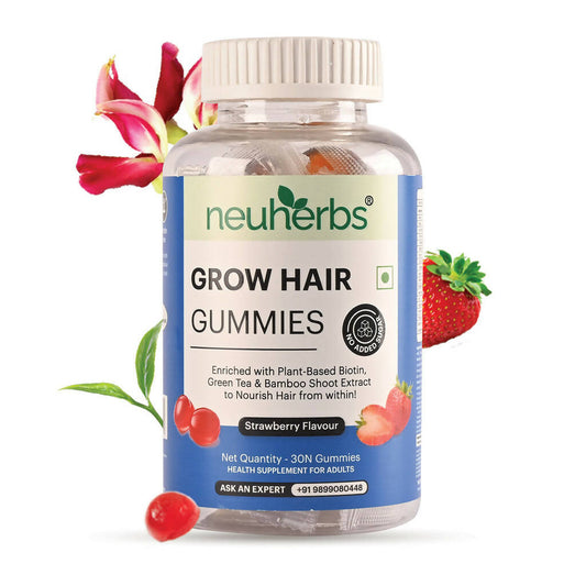 Neuherbs Grow Hair Gummies (No Added Sugar) - Strawberry Flavor - BUDEN