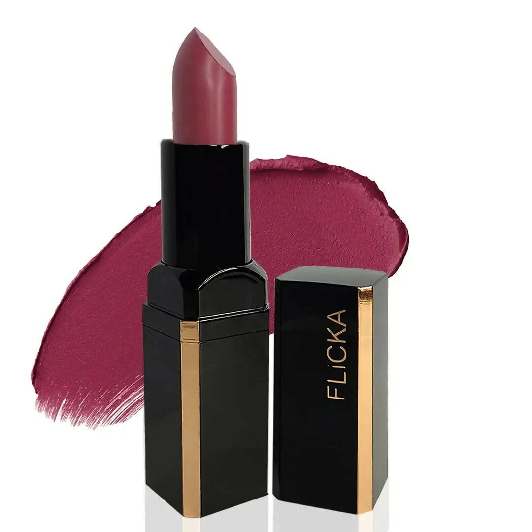 FLiCKA Lip Poetry Matte Lipstick Shade 04 Chubby Cheeks - Pink Mauve - BUDNE