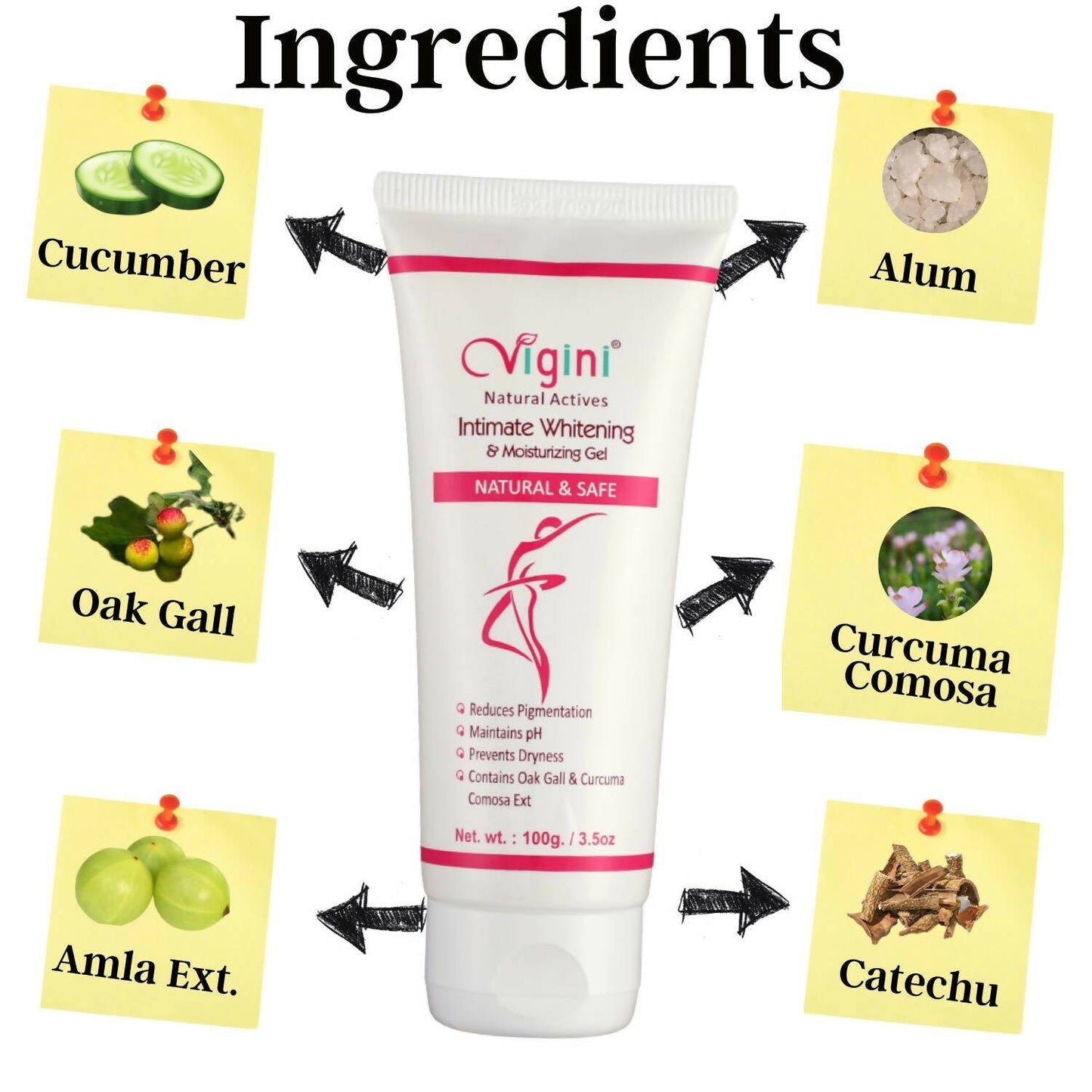 Vigini Natural Actives Vaginal Intimate Whitening Lightening Moisturizer Gel