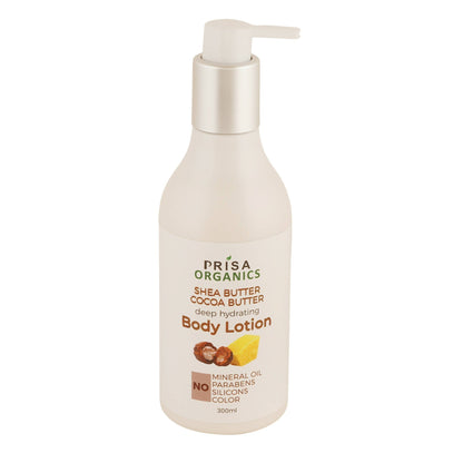 Prisa Organics Shea Butter Cocoa Butter Deep Hydrating Body Lotion - usa canada australia