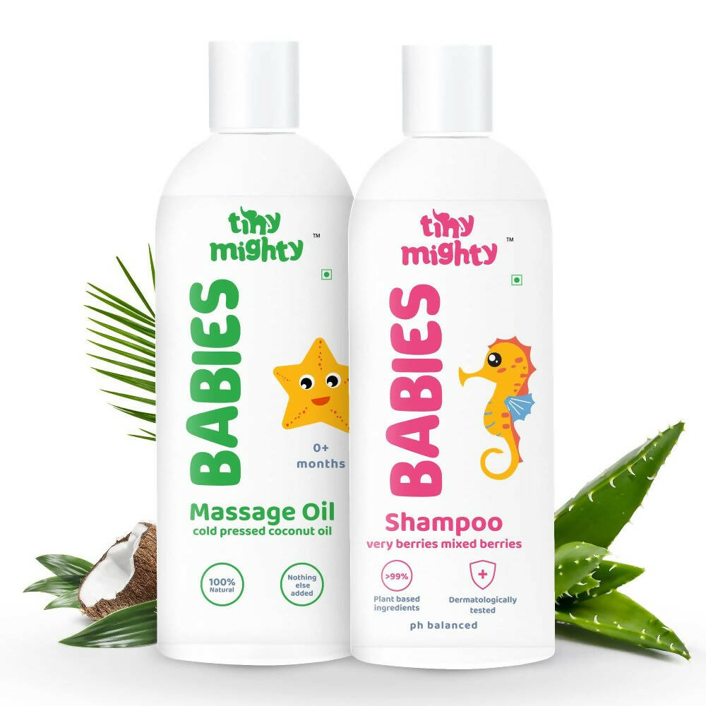Tiny Mighty Baby Shampoo And Massage Oil Combo -  USA, Australia, Canada 