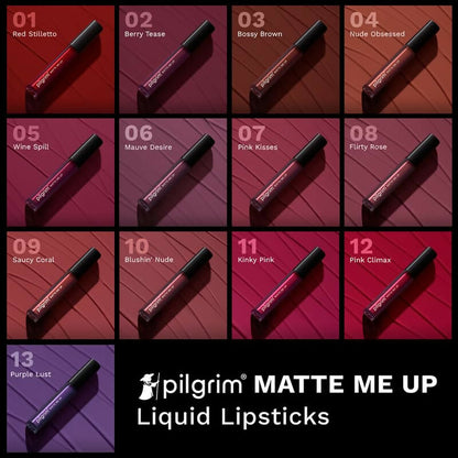 Pilgrim Liquid Matte Lipstick with Hyaluronic Acid - Wine Spill