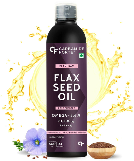 Carbamide Forte Flaxseed Omega 3 6 9 Oil for Eating Skin & Hair Growth - BUDNEN