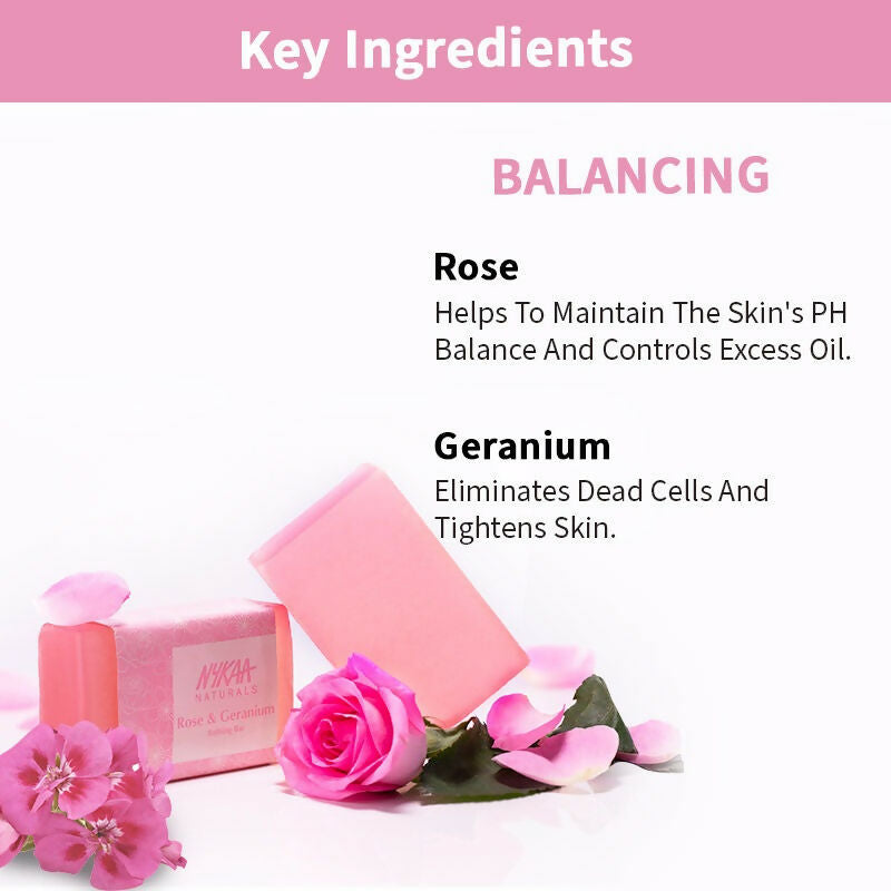 Nykaa Naturals Rose & Geranium Balancing Bathing Soap