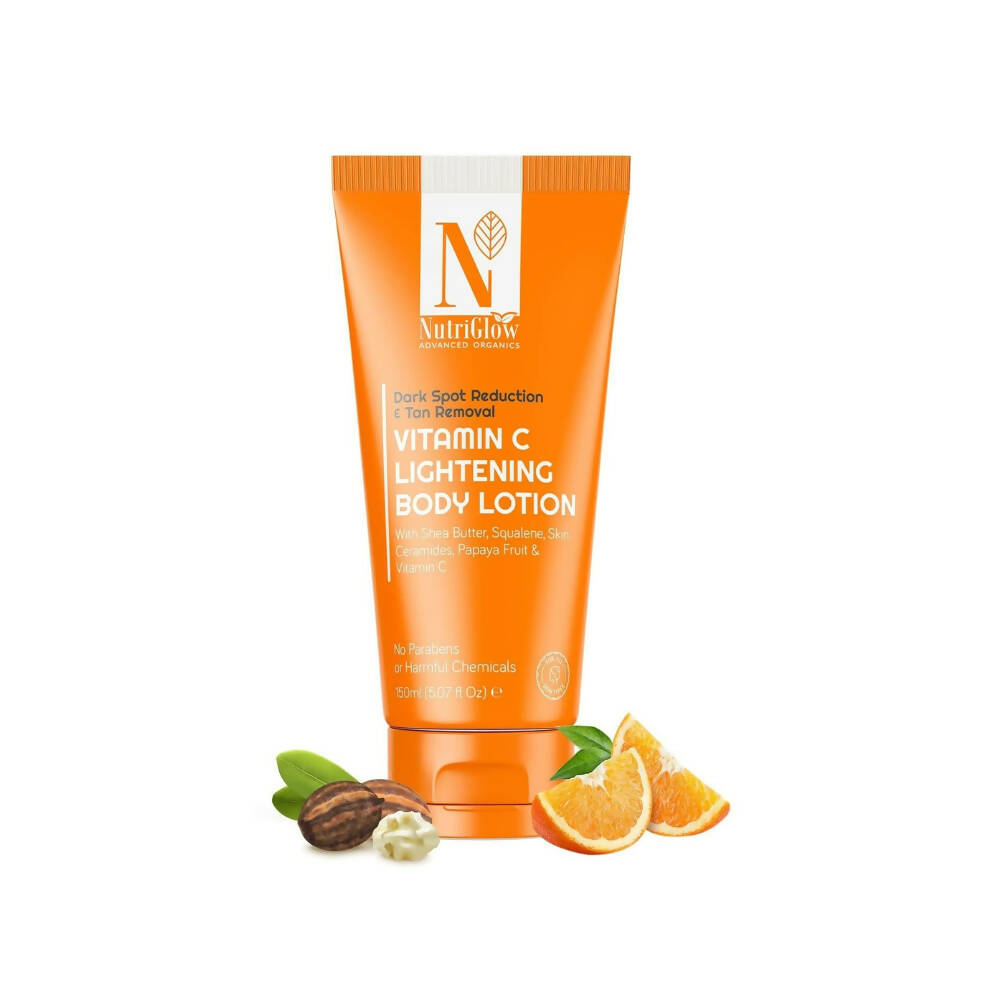 NutriGlow Advanced Organics Vitamin C Lightening Deep Moisture, Brightening Body Lotion - BUDNEN