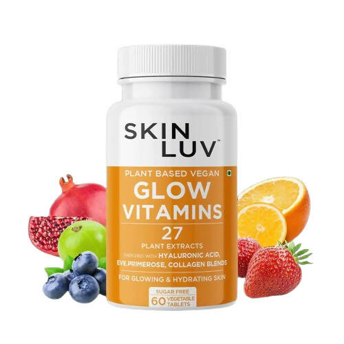 SkinLuv Plant Based Vegan Glow Vitamins Sugar Free Veg Tablets - BUDEN