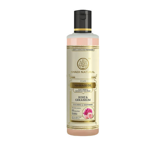 Khadi Natural Rose & Geranium Massage Oil (Paraben Free / Mineral Oil)