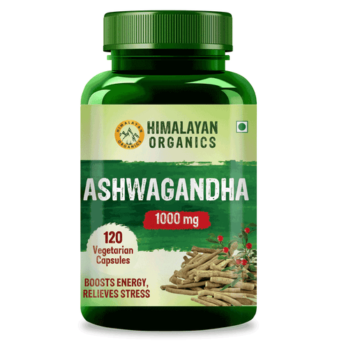 Himalayan Organics Ashwagandha 1000 mg Vegetarian Capsules