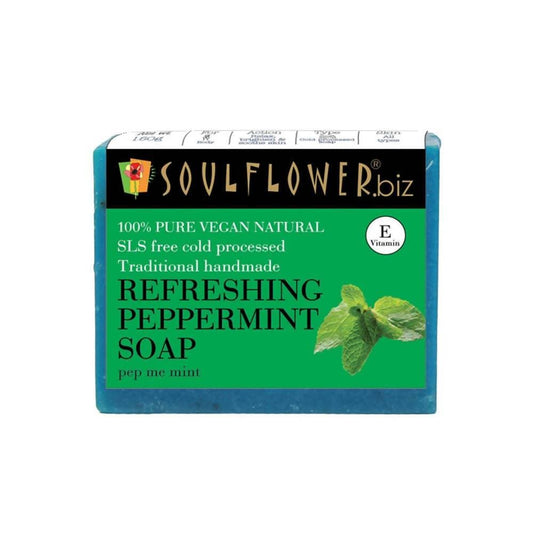 Soulflower Refreshing Peppermint Handmade Soap - BUDEN