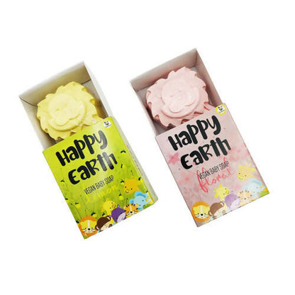 Cuddle Care Happy Earth Vegan Baby Soap for Infants- Pink & Yellow