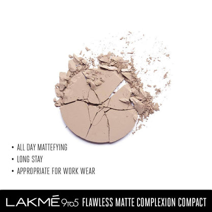 Lakme 9 To 5 Flawless Matte Complexion Compact - Apricot