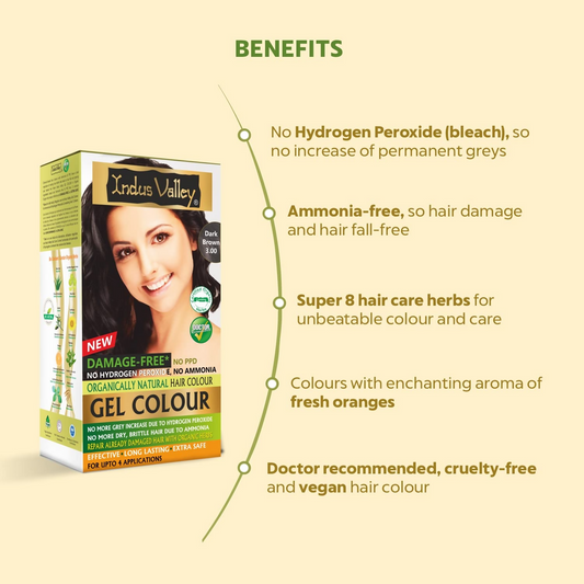 Indus Valley Damage-Free Gel Hair Color- Dark Brown