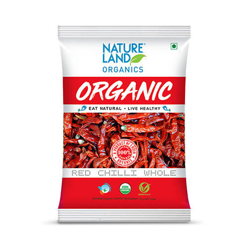 Nature Land Organics Red Chilli Whole -  USA, Australia, Canada 
