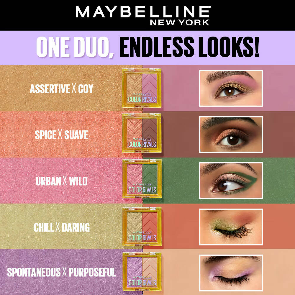 Maybelline New York Color Rivals Longwear Eyeshadow Duo - Assertive X Coy