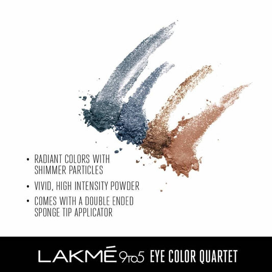 Lakme 9 To 5 Eye Color Quartet Eye Shadow - Smokey Glam