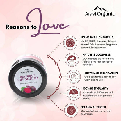 Aravi Organic Beetroot Lip Lightening Scrub Balm