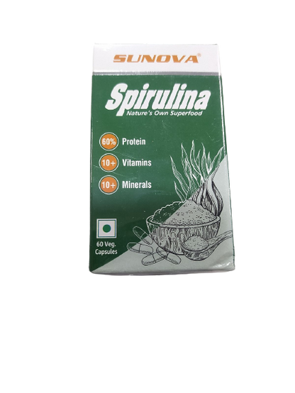 Sunova Organic Spirulina 60 Capsules
