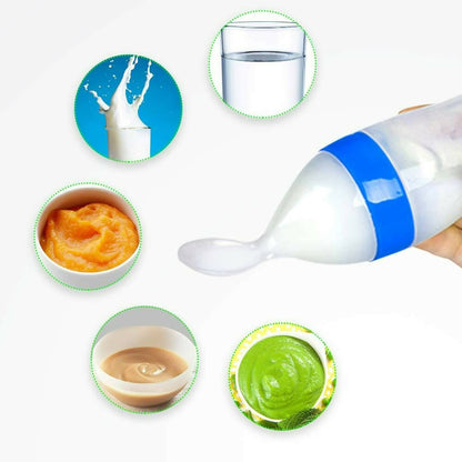 LuvLap Feeding Spoon with Squeezy food Grade Silicone Feeder bottle