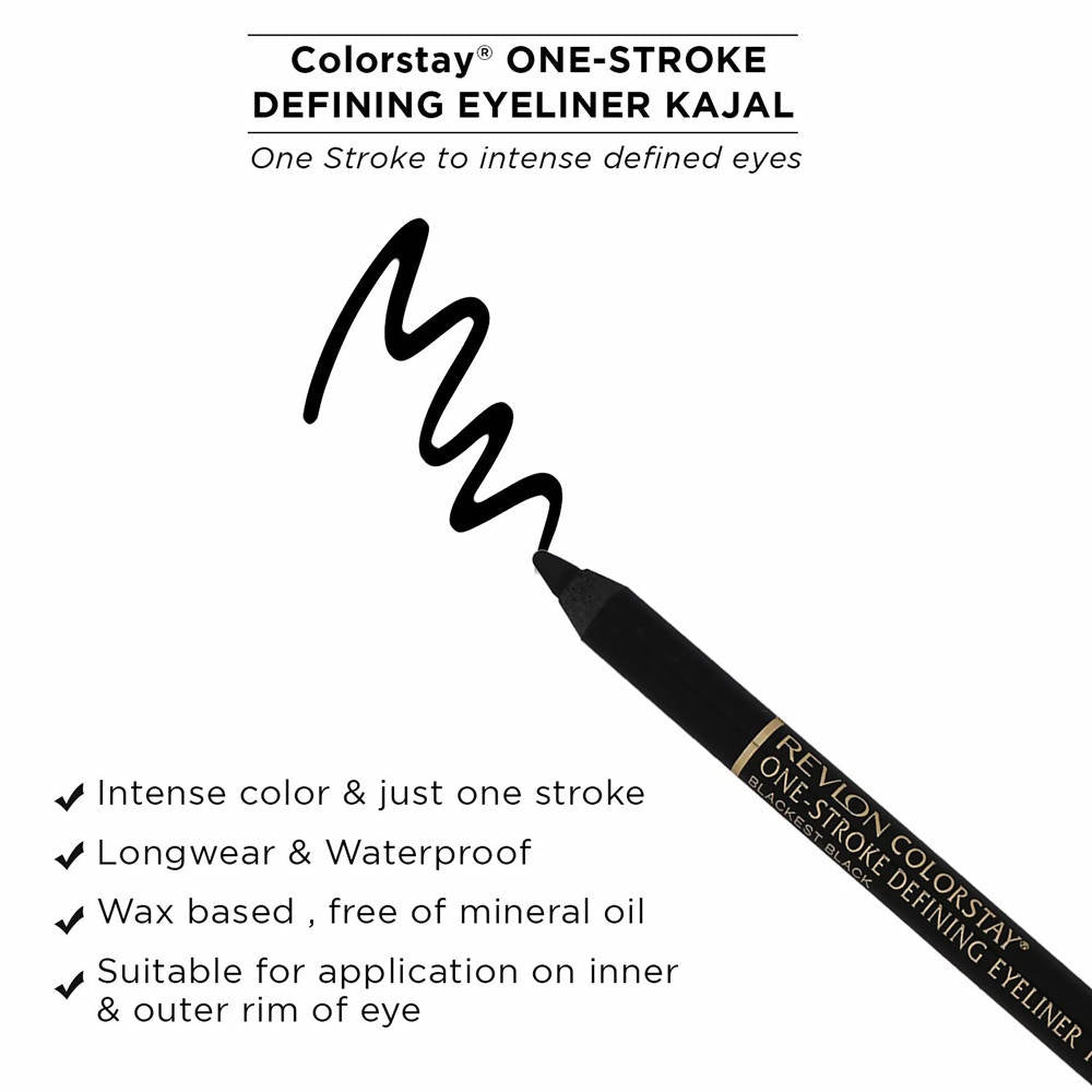 Revlon Colorstay One-Stroke Defining Eyeliner Kajal - Blackest Black